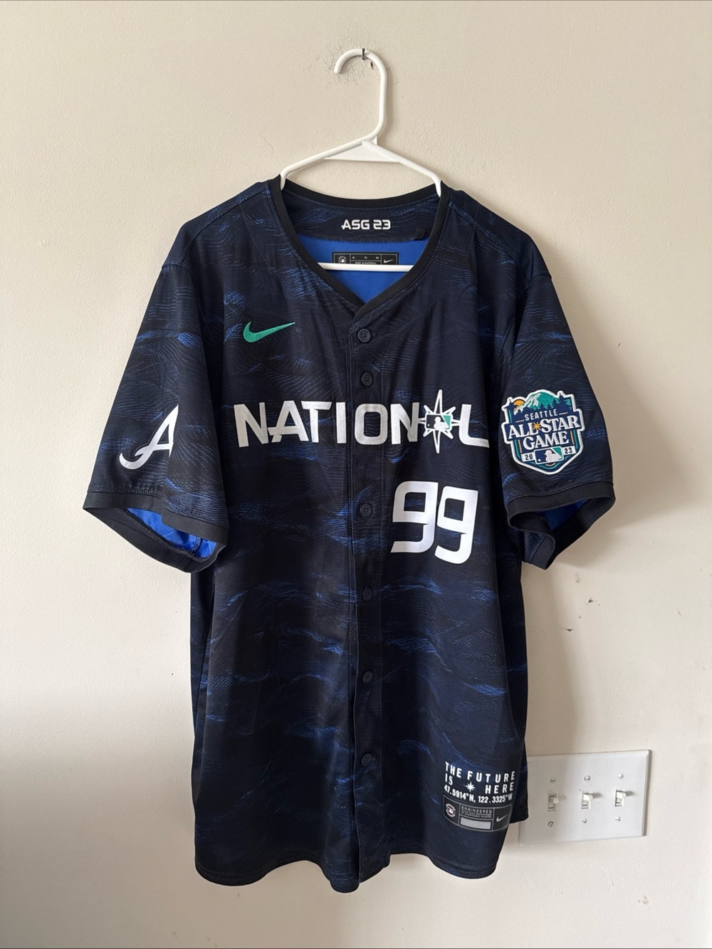 Men’s Nike Spencer Strider #99 2023 All-Star Game MLB Jersey Sz XL - Blue RARE